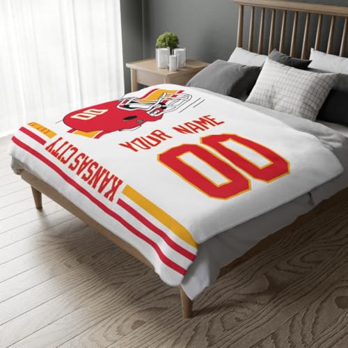 Image of Kansas Throw Blanket Custom Name and Number Personalized Gifts for Men and Women
