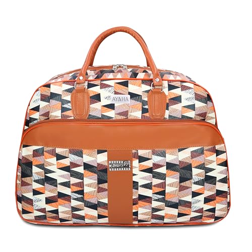 Image of Ayaha Large Travel Duffle Bag, Air Bag for Men and Women Cabin Luggage Bag Weekender Stylish Travel Bag with Detachable Shoulder Strap 47 litres (TB-10-Coffee)