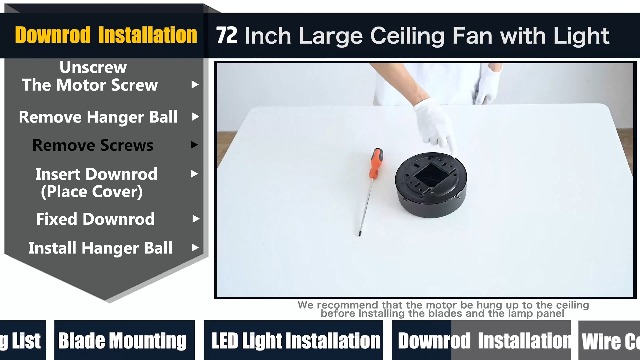 Amazon.com: 72 lnch lndustrial Celing Fan with Light and