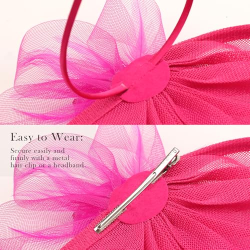 Image of DRESHOW Women Fascinator Hats Tea Party Hat Vintage Pillbox Hat Headband for Cocktail