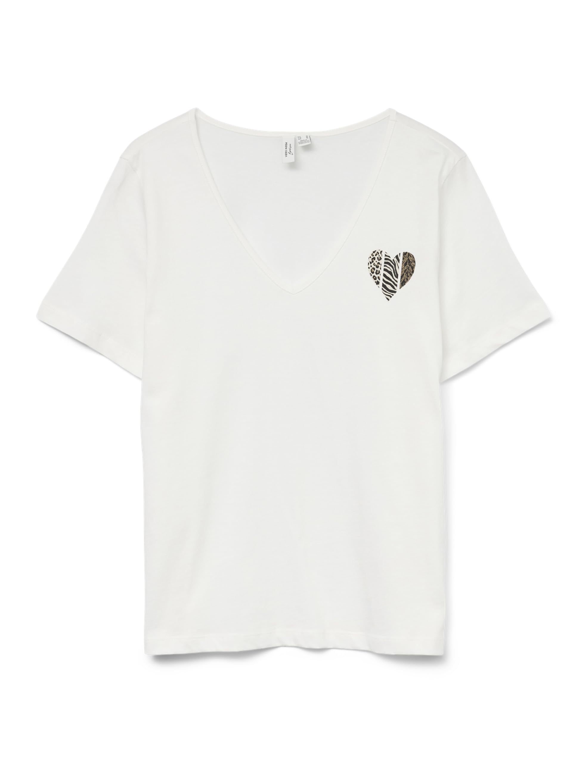 VERO MODA Vmflorita S/S V-Neck T-Shirt JRS Btq, Snow White, XS