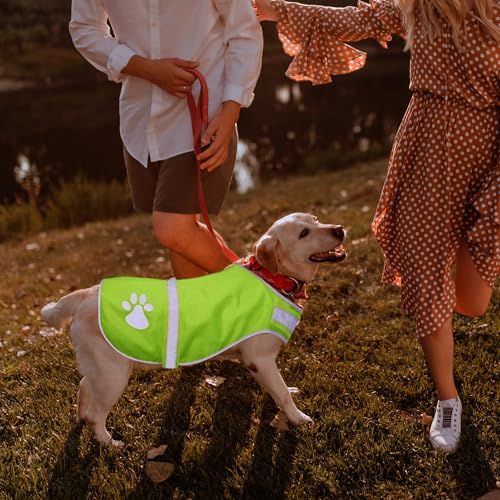 Reflective Dog Vest High Visibility Safety Service Jacket - Adjustable Apparel for Outdoor Activities, Walking, Hunting at Night (M, Fluorescent Yellow) - Image 4