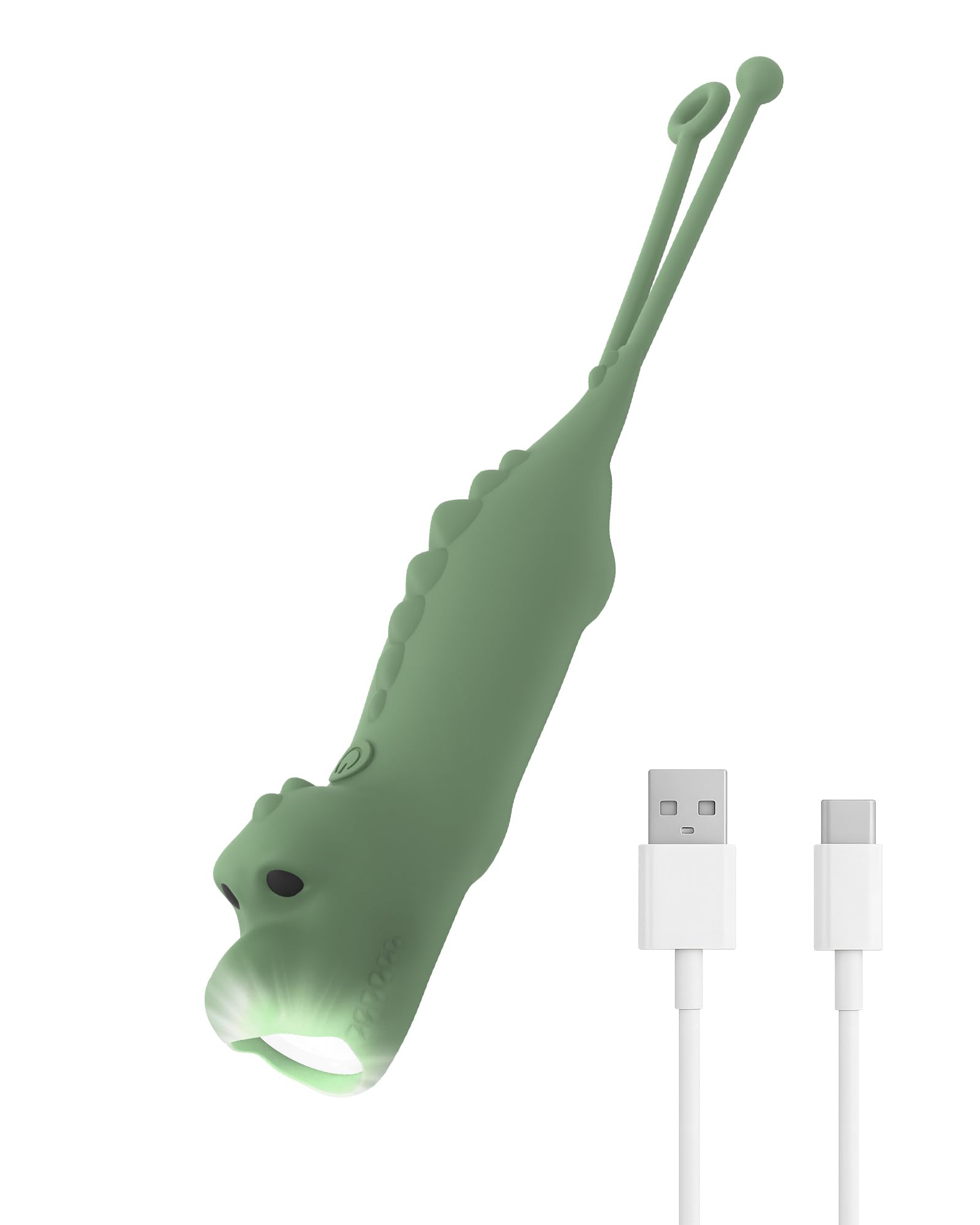 Kizmyee wiederaufladbare Silikon-Taschenlampe, Dinosaurier-LED-Kindertaschenlampe, mit dimmbarer, hoher Lumenleistung und 3 Strobe-Modi, geeignet für Kindercamping, Notfälle und Outdoor-Aktivitäten