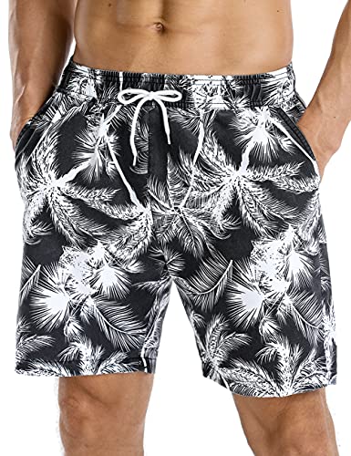 Nonwe Men's Swim Trunks Beachwear Outdoor Quick Dry Retro Soft Washed Drawstring Board Short