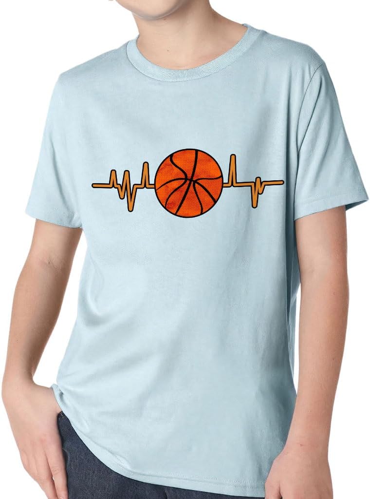Basketball Heartbeat Kids' Classic Fit T-Shirt - Basketball Fan Clothing - Basketball Player Apparel