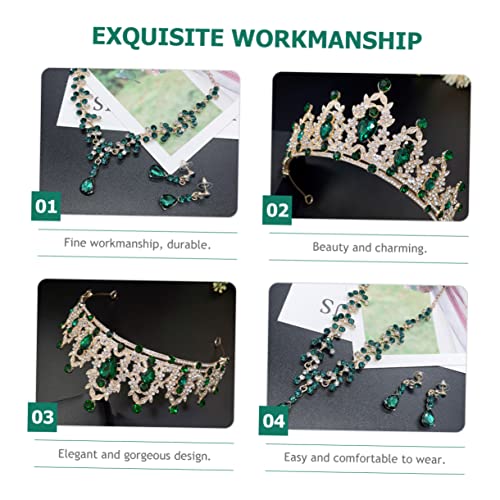 USHOBE 5 Conjuntos De Brincos De Coroa Colar De Noiva Colar De Casamento Headpiece Para Noiva Colar