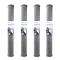 Healthy Spring 5 Micron 2.5" x 20" Whole House CTO Carbon Sediment Water Filter Cartridge Compatible with Pentek C1-20, NCP-20, Made in USA, Pack of 4