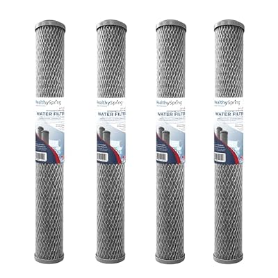 Healthy Spring 5 Micron 2.5" x 20" Whole House CTO Carbon Sediment Water Filter Cartridge Compatible with Pentek C1-20, NCP-20, Made in USA, Pack of 4