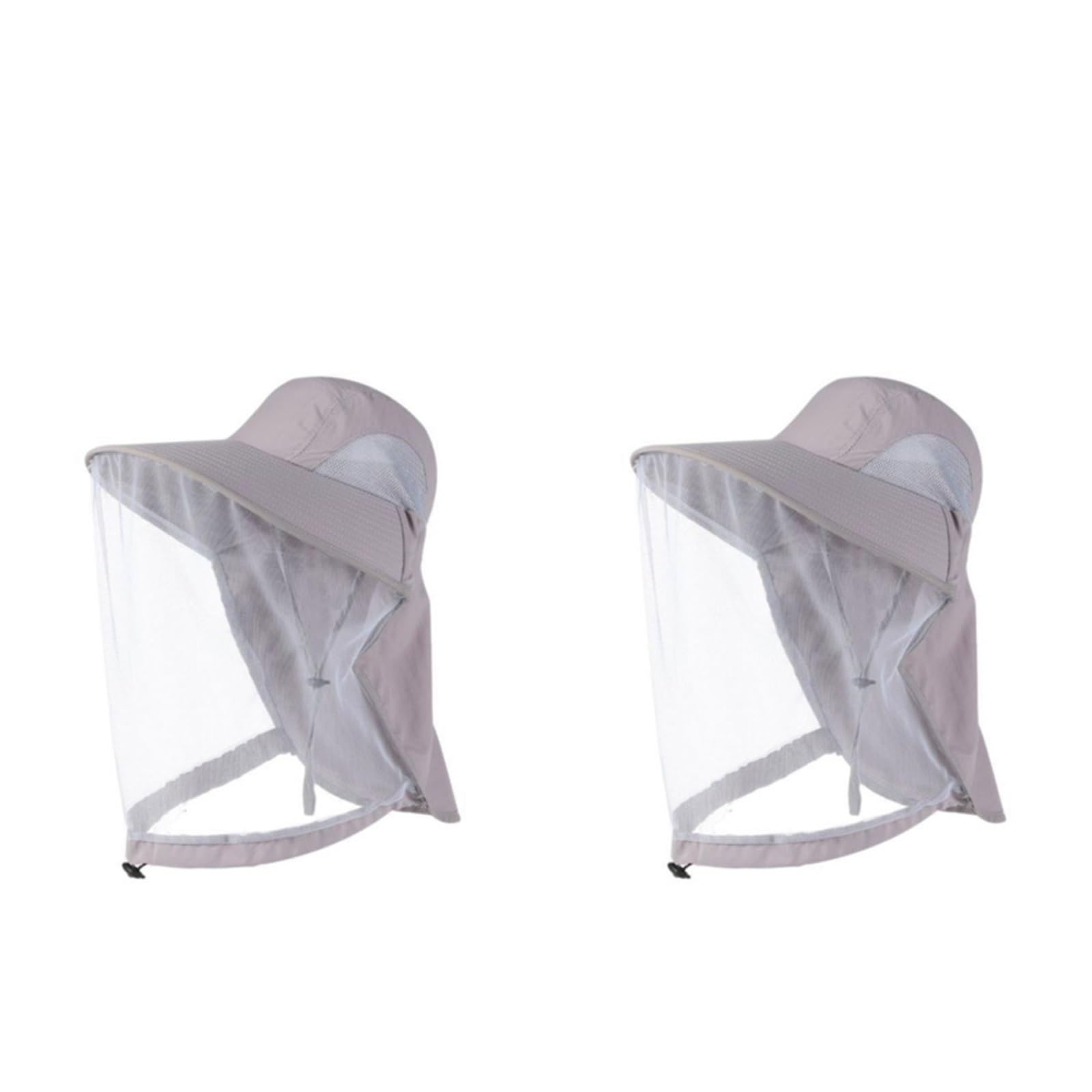 Cappello con zanzariera da esterno, Cappello a rete con testa di moscerino multicolore 1/2 pezzi pieghevole traspirante da pesca all'aperto(2pcs Gray)