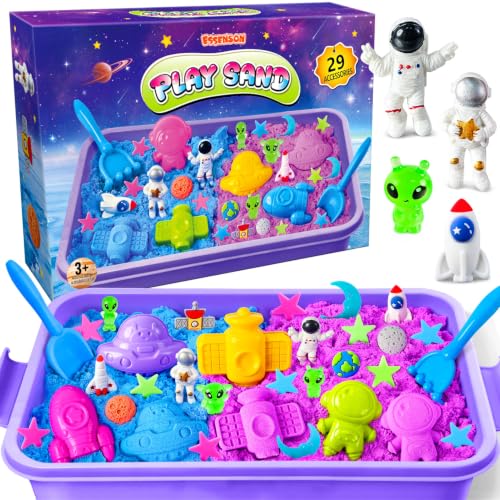 Image of Sensory Bin Space Kit with Sensory Sand | Play Sand, Pretend Play Beach Toy, Sandbox for Girls and Boys
