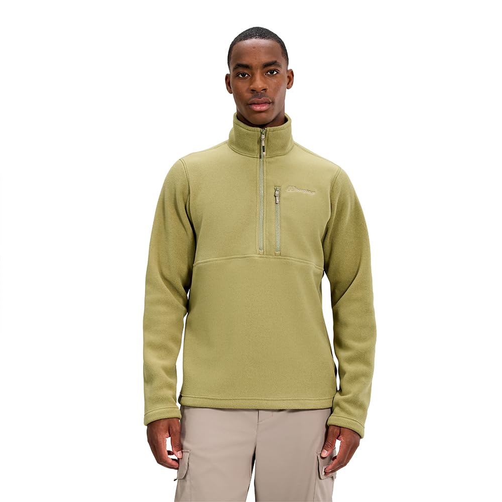 Berghaus Men's Prism Polartec Interactive Fleece Jacket | Added Warmth | Smart Fit | Durable Design Fleece Half Zip, Green, M