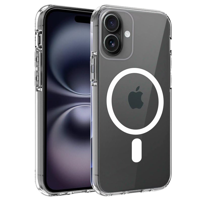 Carcasa Cool para iPhone 16 transparente con anillo magnético reforzado