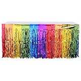 【Effets de décoration brillants】Ces superbes décorations de table sont parfaites pour les décorations de fête. L'aspect arc-en-ciel éclatant et le mouvement souple des franges créent un effet accrocheur, rendant votre fête unique.
