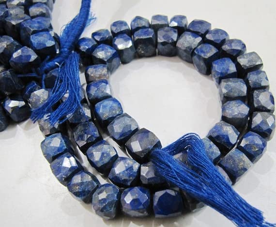 Perles de Lapis lazuli cube facetté de qualité supérieure pour bijoux