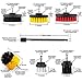 JUSONEY 31 Piece Drill Brush Attachment- Drifferent Size and Hardness- Premium Scrub Pads & Sponge- With Extend Long Attachment- Power Scrubber Brush Cleaning for Grout, Tiles, Sinks, Bathtub, Kitchen