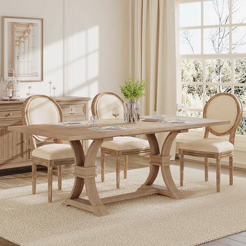 Image of Christopher Knight Home Ethan Extendable Dining Room Table for 6, Wooden Rectangular Expandable Kitchen Table, Vintage Dining Table for Dining Room Kitchen, Light Natural