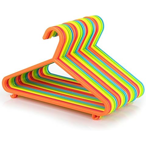 Hangerworld 40 Gemischte Kinder Kunststoff-Kleiderbügel 30cm Hosensteg Bunt Ideal Cover