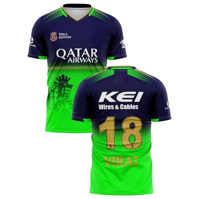 Sports Green Jersey 2025|Virat 18 Jersey for Boys & Men
