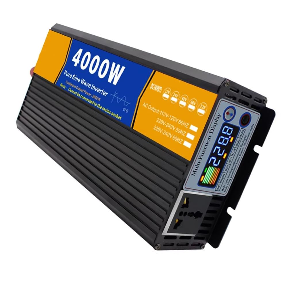 4000W Przetwornica samochodowa DC12V 24V 48V 60V 72V na 240V AC do podróży samochodowych, awaryjnego zasilania w domu, odporna na warunki,24v to 240v60hz