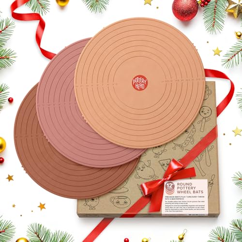 Pottery Head Pottery Bats for Pottery Wheel - Set of 3 Round 12" Pottery Wheel Bats with Guiding Lines - Clay Tools, Ceramic Tools & Pottery Wheel Accessories - New and Improved Version