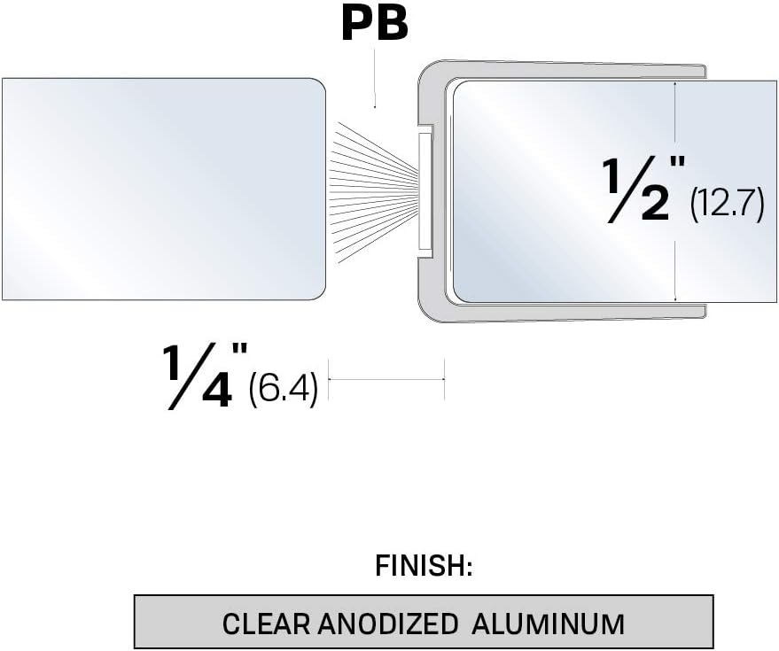 Clear Anodized Meeting Stile for 1/2'' Thick Glass Door (7731CA), with Grey Pile Brush (84'')