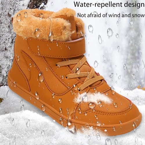 Kids Hiking Winter Snow Boots, Minimalist Warm Waterproof Barefoot Shoes, Non-Slip Wide Toe Box Walking Sneakers4