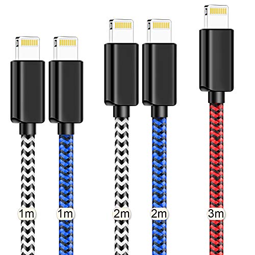 Phone Ladekabel 5Stück[1/1/2/2/3 M][MFi Zertifiziert] Phone Kabel für iPhone 11/XS/XR/XS MAX/8/7/SE/6S/6/5S/5C/5
