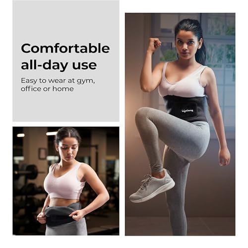 Image of Lifelong Sweat Belt | for Stomach | Men and Women | Non-Tearable Sauna Waist Trainer-Belt | Neoprene Waist Trimmer for Gym, Yoga, Running and Fitness | Adjustable Slimming-Belt (Black, Size L)