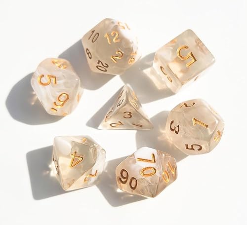 Juego de 7 dados DND de humo blanco con bolsa negra, juego de dados poliédricos para D&D, TTRPG, Calabozos y Dragones, MTG, juegos de mesa - Dados