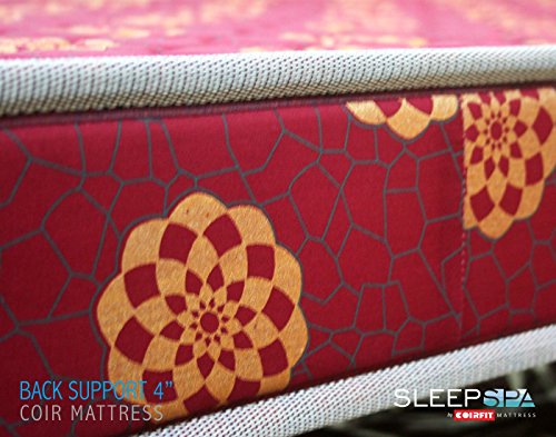 Image of SLEEPSPA Back Support Orthosense Cocopedic Tech. 4 Inch Single Size Coir Foam Mattress (LxW: 72X36 Inch) Back Pain Relief, Cotton Fabric, Stress Relief Sleep, Orthopedic Bed Mattress, 5 Year Warranty
