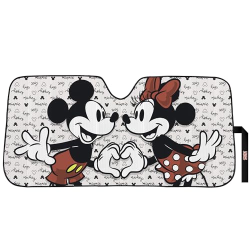 Plasticolor 002801W01 Disney Mickey and Minnie Mouse Love Windshield Accordion Sunshade