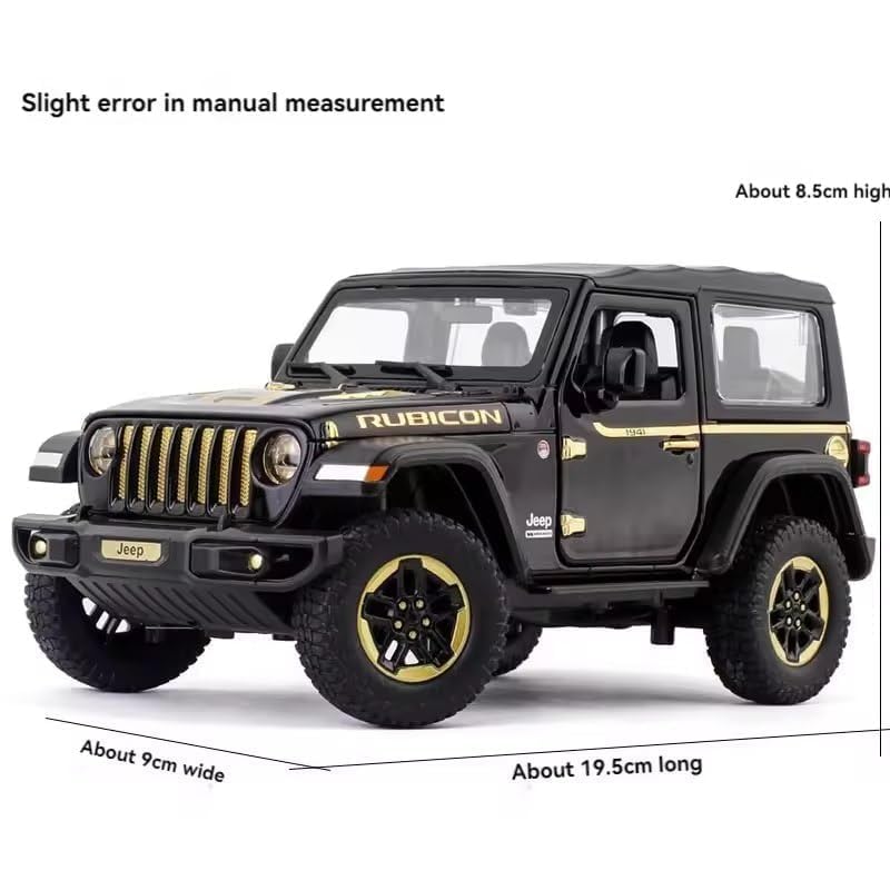 Image of 1:32 Alloy Model Car Compatible for Wrangler Rubicon Style, Diecast Pull Back Toy Car with Light & Sound for Kids Boys Girls Gift (Black)
