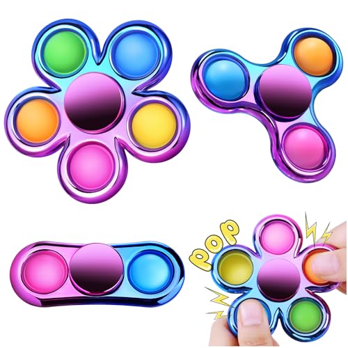 Pop Fidget Spinner Sensory Fidget Toys Adults Kids 4-8-12 with Autism ADHD, Anxiety Toys Stress Relief Teen Boy Gifts Birthday, Party Favors Classroom Return Carnival Prizes Goodie Bag Stuffers