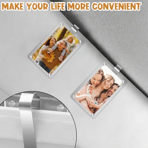 Image of HINGTAI 6Pcs Car Sun Visor Photo Frames, Strong Hold Visor Clips for Cars DIY Sunshade Photo Frame Clip, Not Easy to Damage Stainless Steel Accessory for Car, Home & Office