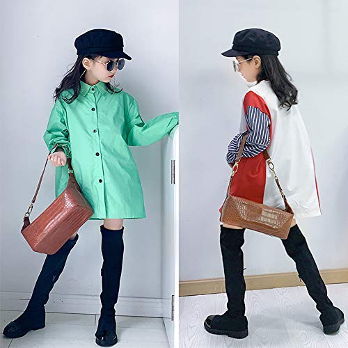 Girl's Fashion Waterproof Fur Lining Side Zipper Low Heel Knee High Riding Boots Girls Winter Boots For Toddler Little Kids Big Kids4