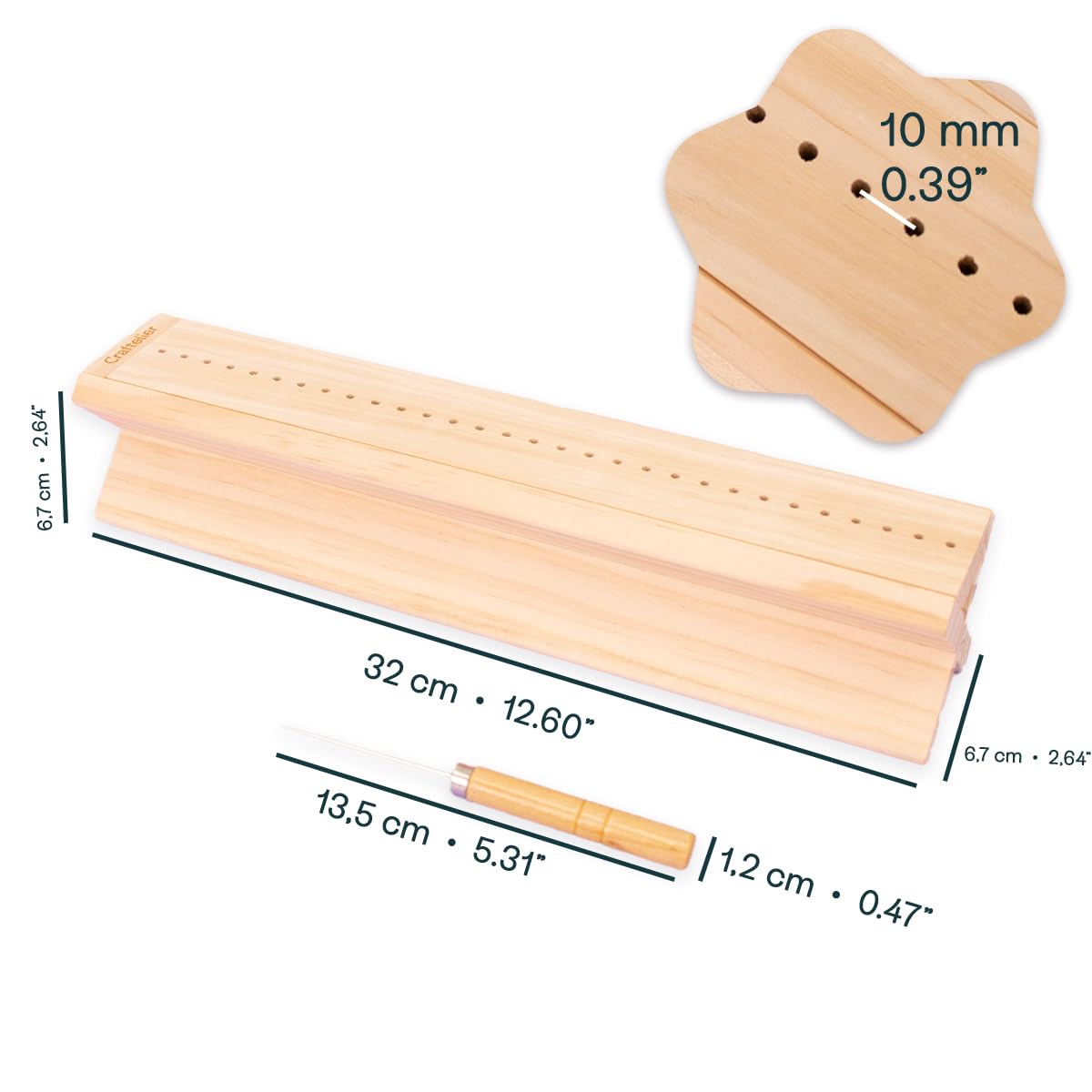 Craftelier - Kit per Rilegatura Libri, Supporto di Perforazione in Legno con Punzone, Aghi e Fili Cerati, Strumenti per Scrapbooking, Quaderni e Libri Fatti a Mano DIY