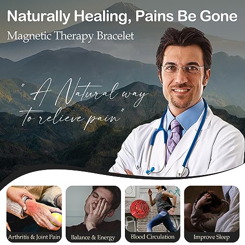 Image of Feraco Magnetic Bracelets for Men Sleek Titanium Stainless Steel Magnetic Therapy Bracelet with Sizing Tool, Jewelry Gifts for Men (Black)
