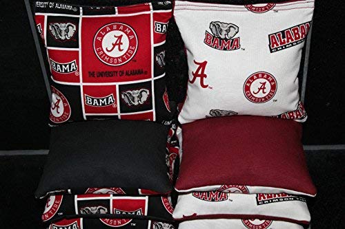 Alabama Crimson Tide 8 Cornhole Bean Bags/BAGGO TOSS Game Handmade!