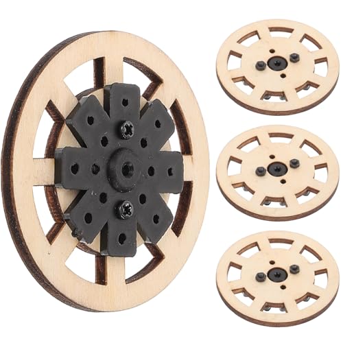 YARNOW 4 Roues de Voiture en Bois 50mm Accessoires de Bricolage pour Modèle Miniature Pièces de...