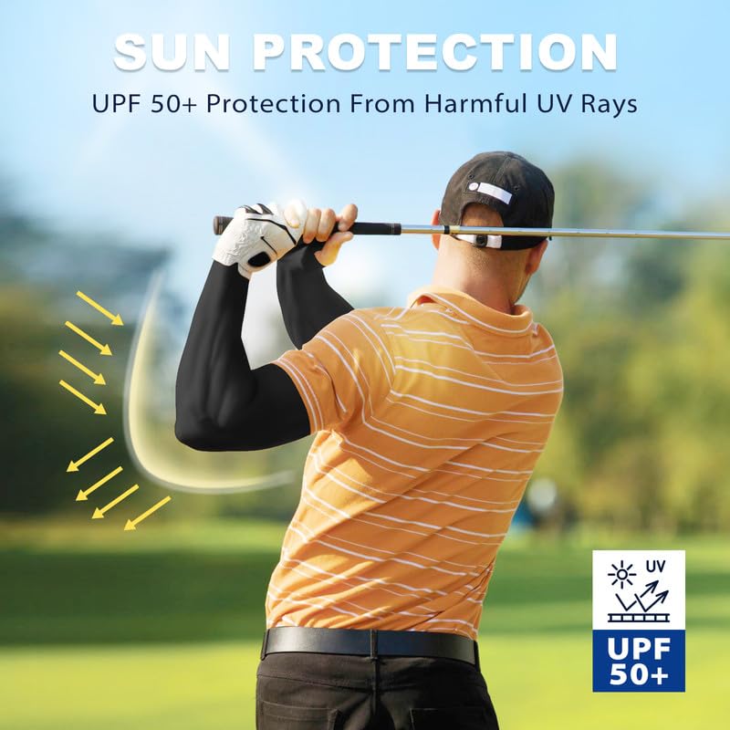 Arm Sleeves for Men Women Upf 50 Compression Arm Sleeve for UV Blocking Protection2