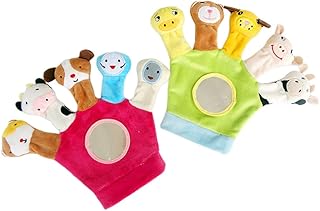 Toyvian Animal Finger Puppets Gloves, Hand Puppets for Kids, Animal Hand Puppets, Zoo Friends Hand Puppets, for Birthday Party Favor Supplies, Christmas Party Kids Playtime Schools 2 Pieces