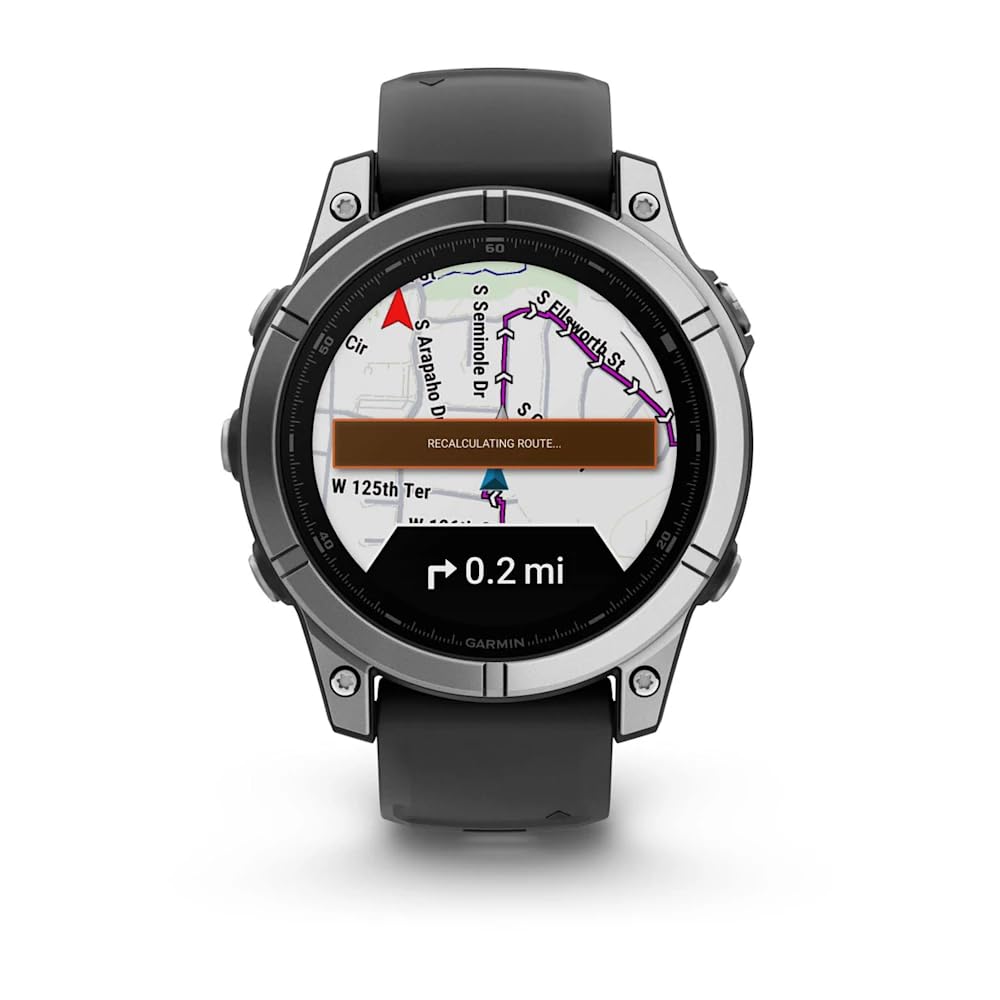Garmin Fenix E (2024) 47mm Stainless Steel GPS Heart Rate Monitor w/Black Silicone Strap