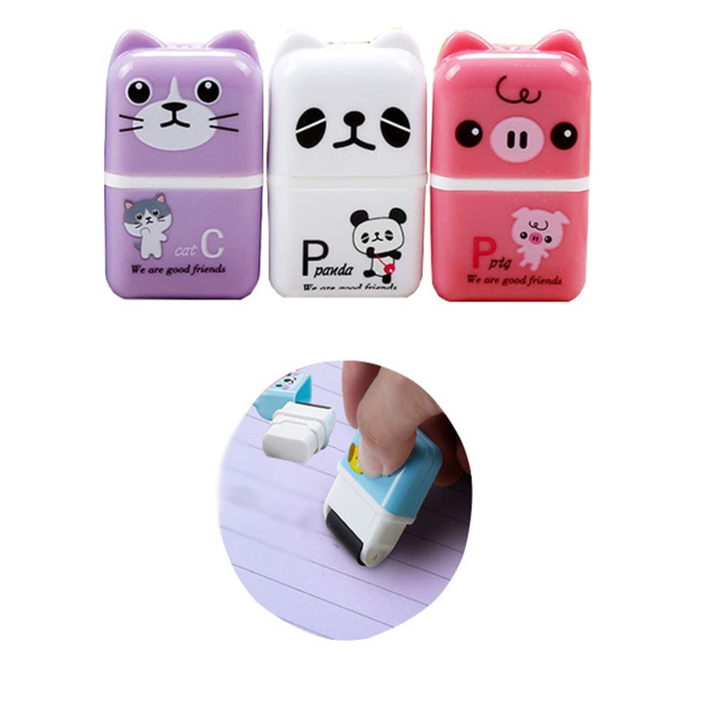Gomme da matita in gomma da 24 pezzi, gomma da cancellare rettangolare colorata a forma di animale dei cartoni animati, gomme da cancellare per ufficio scolastico