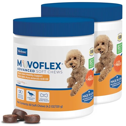MOVOFLEX Advanced Soft Chews Hip and Joint Support Supplement for Small Dogs 120 Count by Virbac