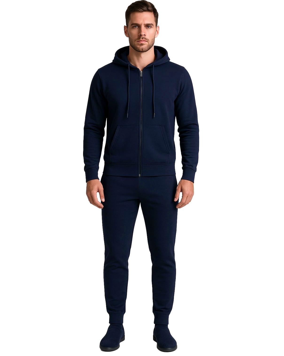 Vancouver Tuta Uomo Completa Cotone Garzato con Cappuccio, tinta unita Jogging Relax Attività Fisica, Leggera e Traspirante, Made in Italy