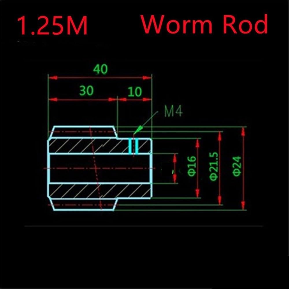 Módulo de 1,25 dientes con diámetro interior de 6/8/10 mm, diámetro interior de la varilla del tornillo sin fin de 8/10 mm y juego de engranajes de 20, 30 y 40 dientes.(10MM*8MM*30)