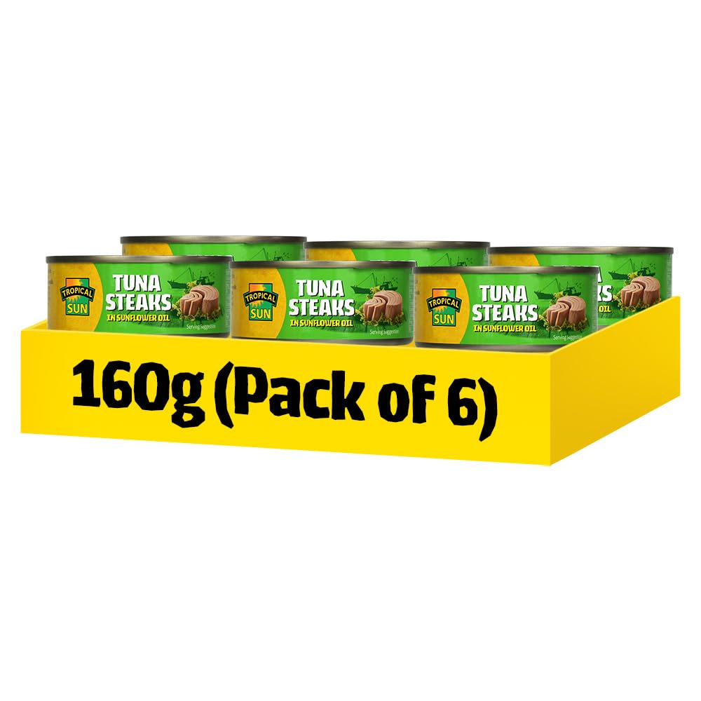 Tropical Sun Tuna Steaks in Sunflower Oil, 160G (Pack of 6)