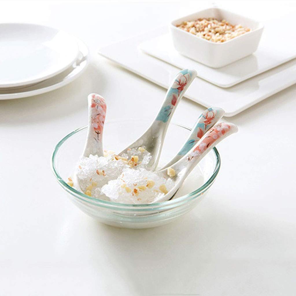 Cuillères à Soupe en céramique, cuillère à Riz Domestique, Style Japonais, créative, Mignonne, Petite cuillère à Soupe, Ensemble de 10 cuillères de Service,B