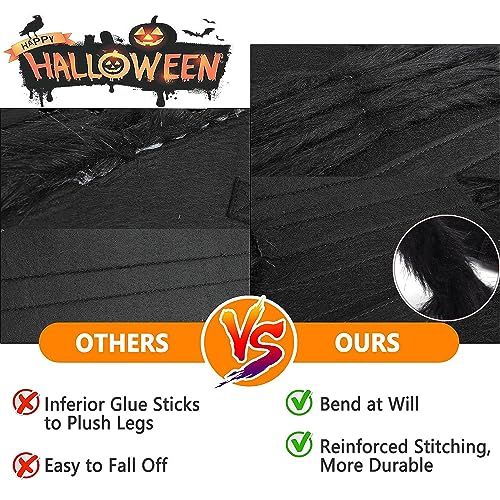 BUKYCAT Halloween-Spinnen-Kostüme für Hunde und Katzen, Spinnenkostüm für Kleine und Mittelgroße Haustiere, Tierdruck, Filzstoff, S