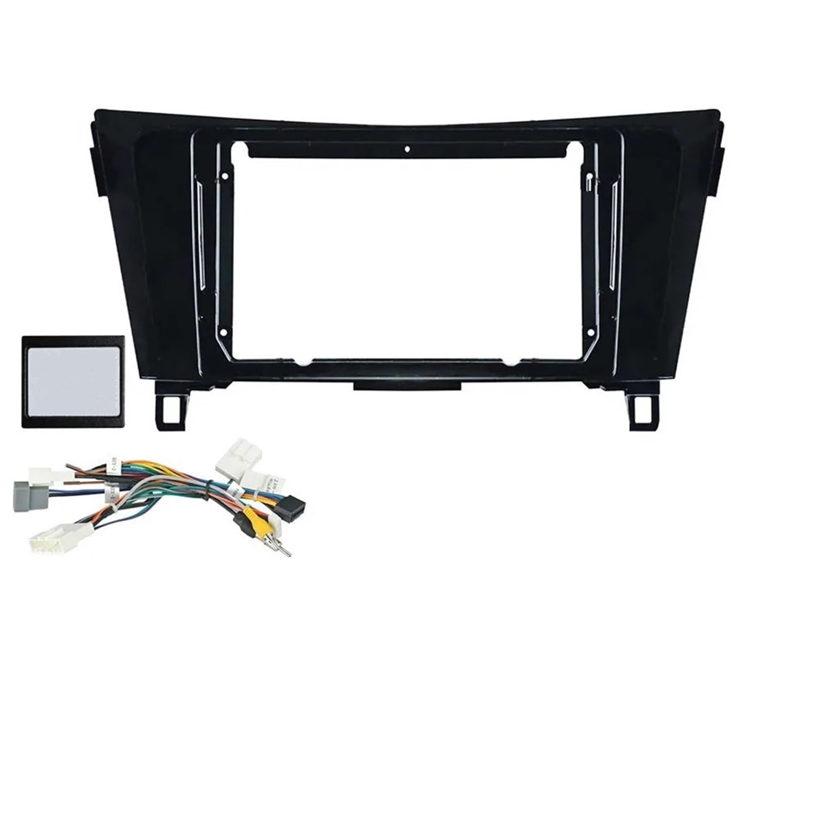 JKELPV Car Radio Frame Kit Fit For NISSAN Qashqai X-Trail 2015-2018 Fascia Panel Audio Fitting In-dash 2din Car Radio Frame Adaptor Kit 9 Inch Radio adapter(Frame canbus cable)
